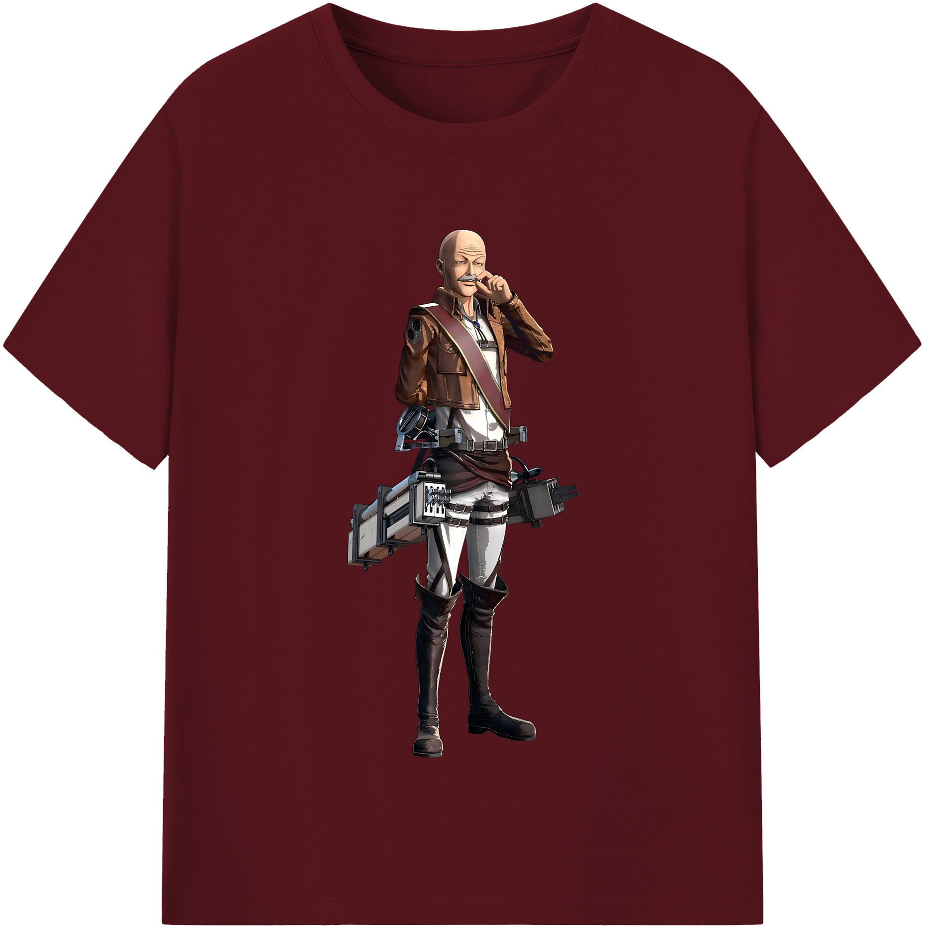 （画像用） 進撃の巨人 ドット·ピクシス Attack on Titan Dot Pixis 綿100％半袖Tシャツ（フロントプリント）